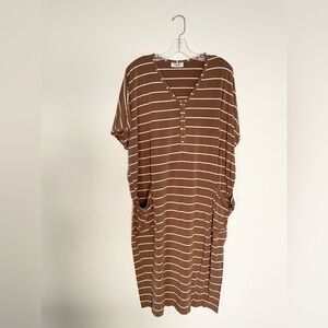 Dwell & slumber cocoon house dress bamboo rayon maternity kaftan night gown m/l